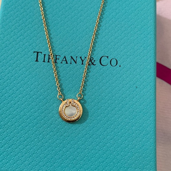 Tiffany Tdiamond And Pink Opal Circle Pendantinrose Gold